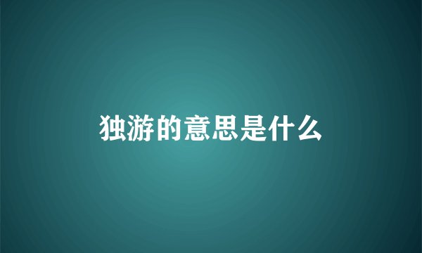 独游的意思是什么