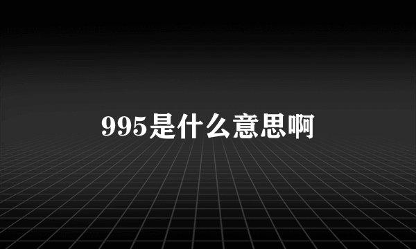 995是什么意思啊