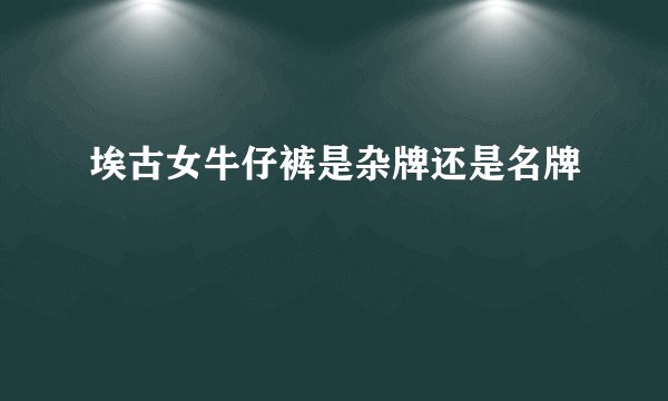 埃古女牛仔裤是杂牌还是名牌