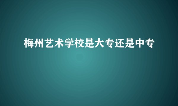 梅州艺术学校是大专还是中专