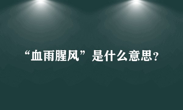 “血雨腥风”是什么意思?