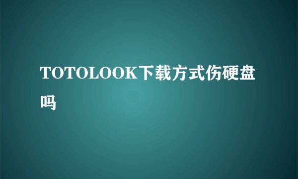 TOTOLOOK下载方式伤硬盘吗