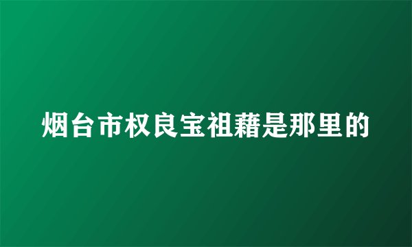 烟台市权良宝祖藉是那里的