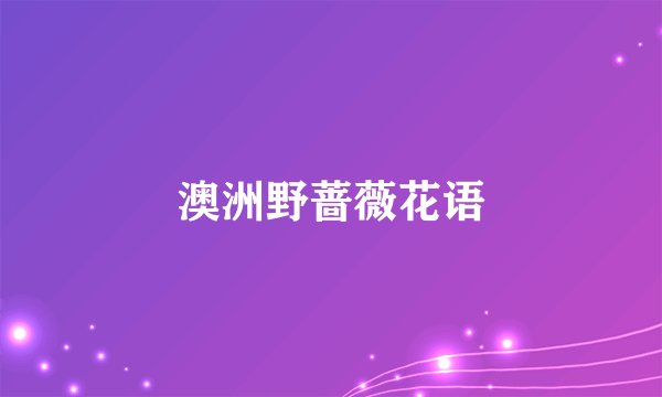 澳洲野蔷薇花语