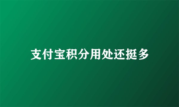 支付宝积分用处还挺多