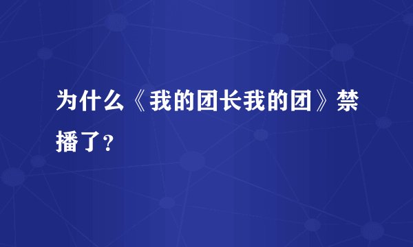 为什么《我的团长我的团》禁播了？