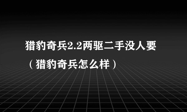 猎豹奇兵2.2两驱二手没人要(猎豹奇兵怎么样)