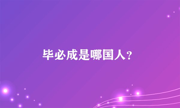 毕必成是哪国人？
