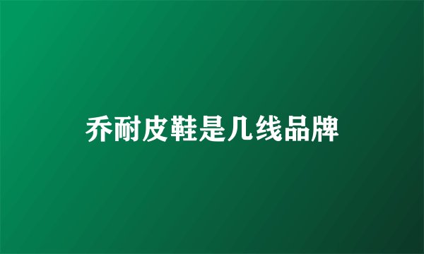 乔耐皮鞋是几线品牌