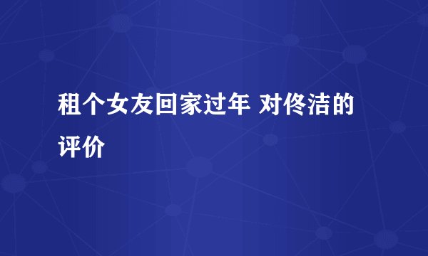 租个女友回家过年 对佟洁的评价