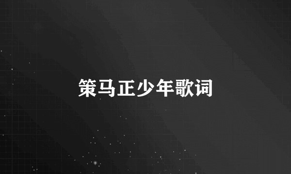 策马正少年歌词