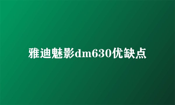 雅迪魅影dm630优缺点