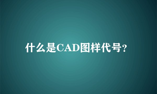 什么是CAD图样代号？