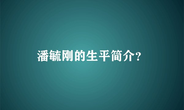 潘毓刚的生平简介？