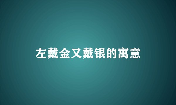 左戴金又戴银的寓意