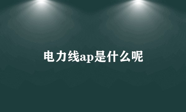 电力线ap是什么呢