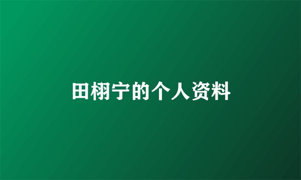 田栩宁的个人资料