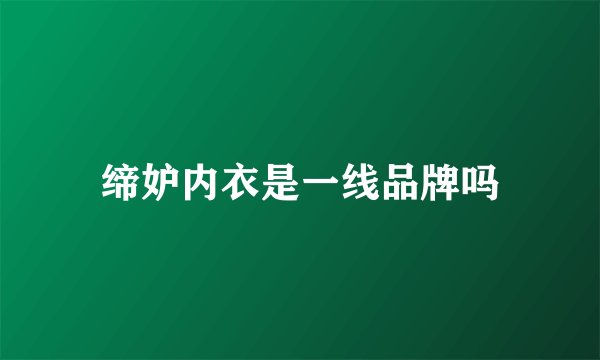 缔妒内衣是一线品牌吗