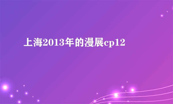 上海2013年的漫展cp12