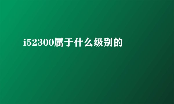 i52300属于什么级别的