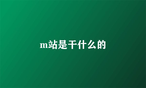 m站是干什么的