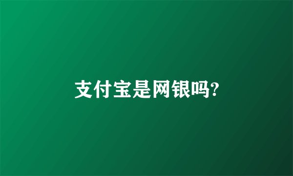 支付宝是网银吗?