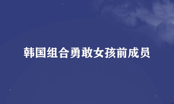 韩国组合勇敢女孩前成员