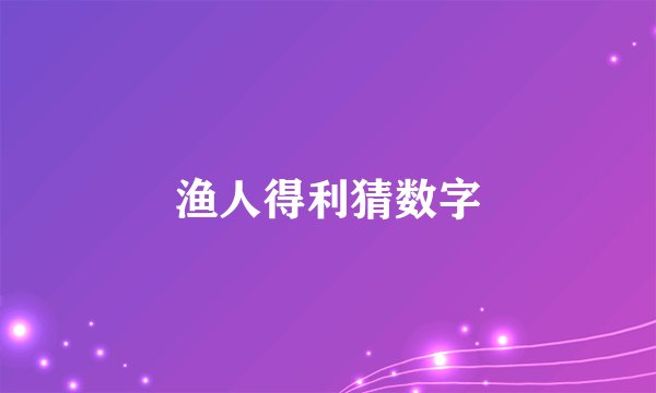 渔人得利猜数字
