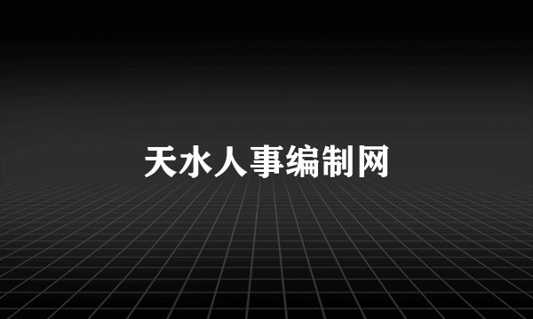 天水人事编制网