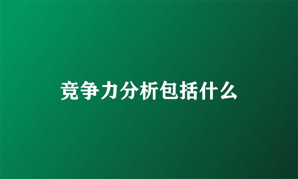 竞争力分析包括什么