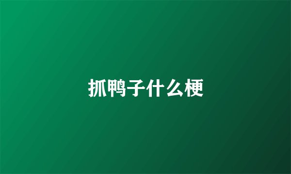 抓鸭子什么梗
