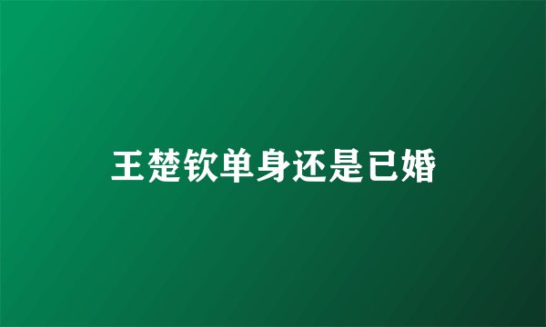 王楚钦单身还是已婚