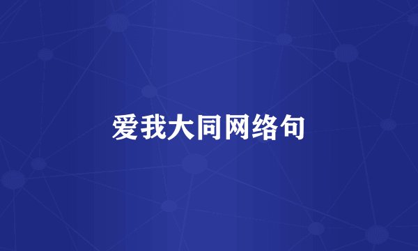 爱我大同网络句