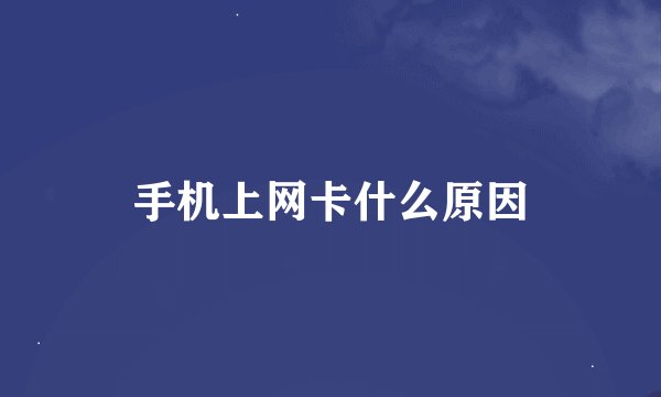 手机上网卡什么原因