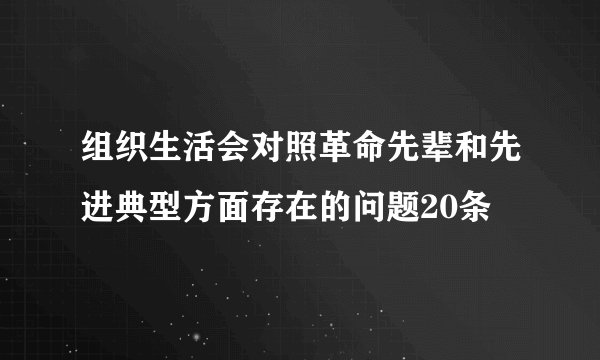 组织生活会对照革命先辈和先进典型方面存在的问题20条