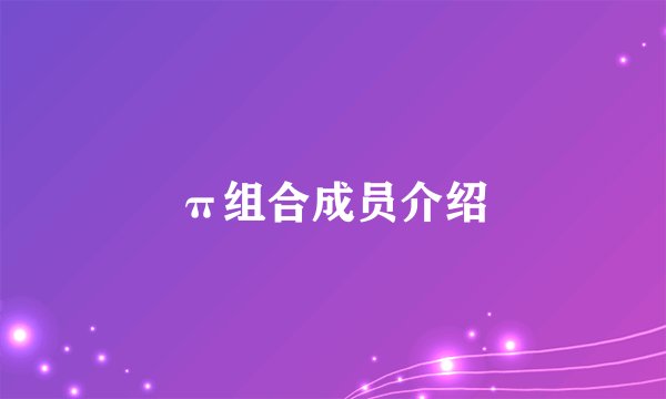 π组合成员介绍
