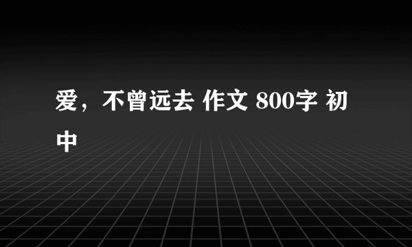 爱，不曾远去 作文 800字 初中