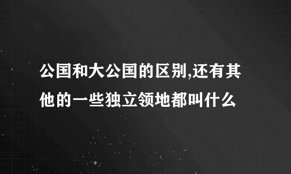 公国和大公国的区别,还有其他的一些独立领地都叫什么