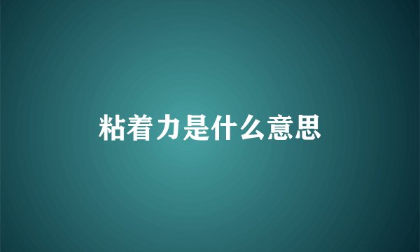 粘着力是什么意思