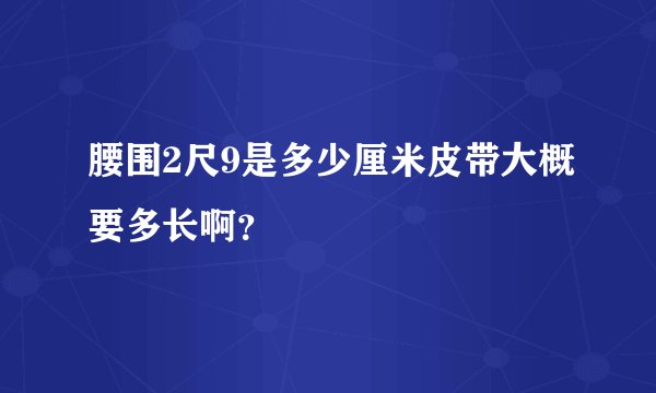腰围2尺9是多少厘米皮带大概要多长啊？