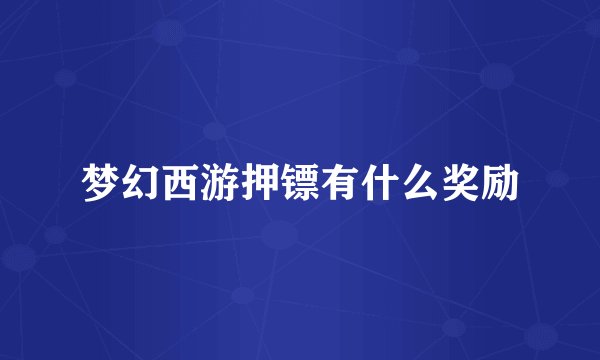梦幻西游押镖有什么奖励