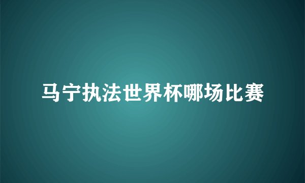 马宁执法世界杯哪场比赛