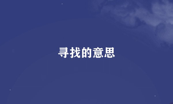 寻找的意思