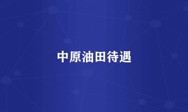 中原油田待遇