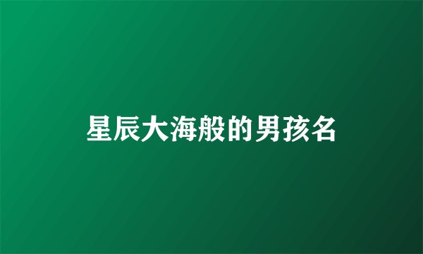星辰大海般的男孩名