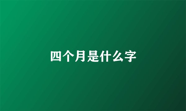 四个月是什么字