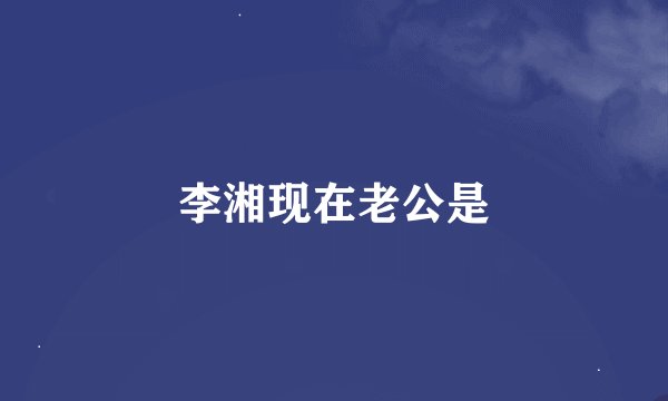 李湘现在老公是