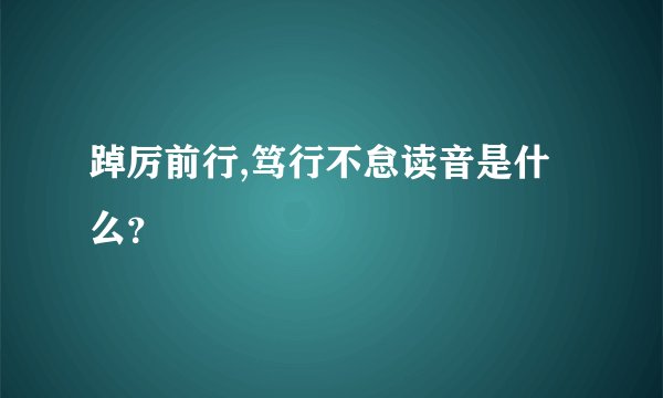 踔厉前行,笃行不怠读音是什么？