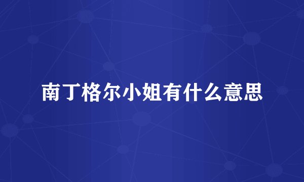 南丁格尔小姐有什么意思