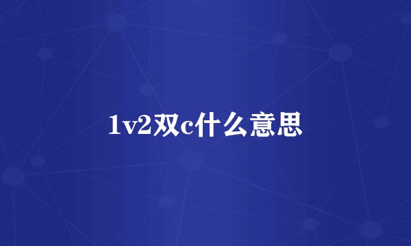 1v2双c什么意思